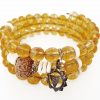 12 Mukhi Rudraksha and Citrine Bracelet - For Solar Plexus Chakra to enhance personal power and achieve goal