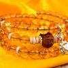 12 Mukhi Rudraksha and Citrine Bracelet - For Solar Plexus Chakra to enhance personal power and achieve goal