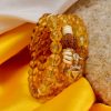 12 Mukhi Rudraksha and Citrine Bracelet - For Solar Plexus Chakra to enhance personal power and achieve goal