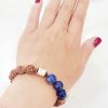 4 Mukhi Rudraksha and Lapis Lazuli Bracelet for Throat Chakra to Enhances self-confidence and self-worth to fearlessly communicate efficiently