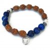 4 Mukhi Rudraksha and Lapis Lazuli Bracelet for Throat Chakra to Enhances self-confidence and self-worth to fearlessly communicate efficiently