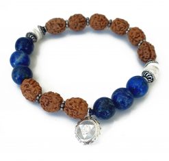 4 Mukhi Rudraksha and Lapis Lazuli Bracelet for Throat Chakra to Enhances self-confidence and self-worth to fearlessly communicate efficiently