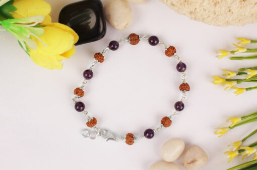 7 Mukhi Mahalaxmi Bracelet with Amethyst to liberate from miseries and bestows abundance