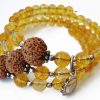 12 Mukhi Rudraksha and Citrine Bracelet for Solar Chakra to Release worries and self-doubt and enhance mental strength