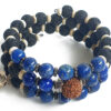 14 Mukhi Rudraksha and Blue Sapphire Bracelet for Third-eye Chakra to Develops a strong sense of will and discernment to aid the right decision making