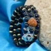 14 Mukhi Rudraksha and Blue Sapphire Bracelet for Third-eye Chakra to Develops a strong sense of will and discernment to aid the right decision making