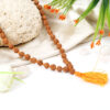 5 Mukhi Rudraksha Mala Necklace for enhances learning, knowledge, awareness and concentration-with knots