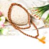 5 Mukhi Rudraksha Mala Necklace for enhances learning, knowledge, awareness and concentration-with knots