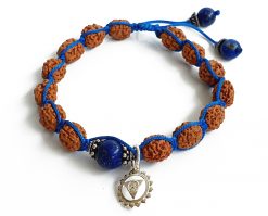 4 Mukhi Rudraksha and Lapis Lazuli Bracelet for Throat Chakra to Enhances self-confidence and self-worth to fearlessly communicate efficiently