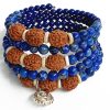 4 Mukhi Rudraksha and Lapis Lazuli Bracelet for Throat Chakra to Expands creativity and vocal power and increase wit