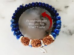 4 Mukhi Rudraksha and Lapis Lazuli Bracelet for Throat Chakra to Expands creativity and vocal power and increase wit