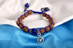 4 Mukhi Rudraksha and Lapis Lazuli Bracelet for Throat Chakra to Enhances self-confidence and self-worth to fearlessly communicate efficiently