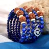 4 Mukhi Rudraksha and Lapis Lazuli Bracelet for Throat Chakra to Expands creativity and vocal power and increase wit