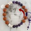 5 Mukhi Rudraksha and Amethyst Bracelet for Crown Chakra to Promotes spiritual faith by naturally developing a sense of gratitude