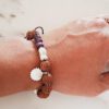 5 Mukhi Rudraksha and Amethyst Bracelet for Crown Chakra to Promotes spiritual faith by naturally developing a sense of gratitude