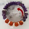 5 Mukhi Rudraksha and Amethyst Bracelet for Crown Chakra to Helps maintain the balance between feelings and expression