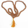 5 Mukhi Semi Chikna Rudraksha Necklace for enhances learning, knowledge, awareness and concentration-with knots