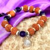 5 Mukhi Rudraksha and Amethyst Bracelet for Crown Chakra to Enhances self-awareness and intellect to attain complete self-knowledge