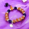 5 Mukhi Rudraksha and Amethyst Bracelet for Crown Chakra to Enhances self-awareness and intellect to attain complete self-knowledge