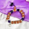 5 Mukhi Rudraksha and Amethyst Bracelet for Crown Chakra to Enhances self-awareness and intellect to attain complete self-knowledge