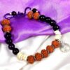 5 Mukhi Rudraksha and Amethyst Bracelet for Crown Chakra to Promotes spiritual faith by naturally developing a sense of gratitude