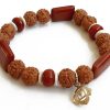 6 Mukhi Rudraksha and Jasper Bracelet for Root Chakra to Grounds the wearer and foster steadfastness and penance