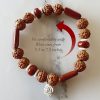 6 Mukhi Rudraksha and Jasper Bracelet for Root Chakra to Grounds the wearer and foster steadfastness and penance