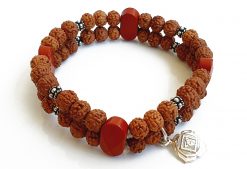 6 Mukhi Rudraksha and Jasper Bracelet for Root Chakra to Connects with inner ability to face challenges and improves wit and focus