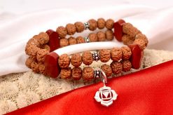 6 Mukhi Rudraksha and Jasper Bracelet for Root Chakra to Connects with inner ability to face challenges and improves wit and focus