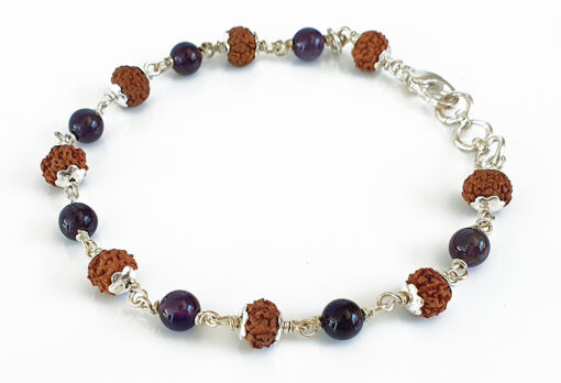 7 Mukhi Mahalaxmi Bracelet with Amethyst to liberate from miseries and bestows abundance