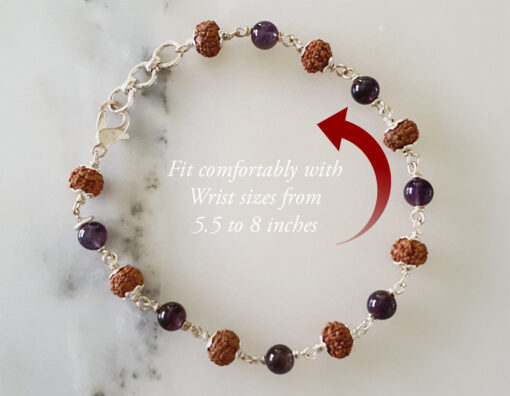 7 Mukhi Mahalaxmi Bracelet with Amethyst to liberate from miseries and bestows abundance