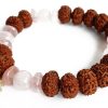 7 Mukhi Rudraksha and Rose Quartz Bracelet helps stimulate and balance the Hrit Padma Chakra