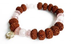 7 Mukhi Rudraksha and Rose Quartz Bracelet helps stimulate and balance the Hrit Padma Chakra