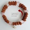 7 Mukhi Rudraksha and Rose Quartz Bracelet for Sacred Heart Chakra to Attracts opportunities related to finance and fame