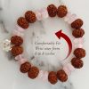 7 Mukhi Rudraksha and Rose Quartz Bracelet for Sacred Heart Chakra to Stimulate feelings of contentment and self-worth