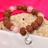 7 Mukhi Rudraksha and Rose Quartz Bracelet helps stimulate and balance the Hrit Padma Chakra