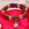 7 Mukhi Rudraksha and Rose Quartz Bracelet for Sacred Heart Chakra to Attracts opportunities related to finance and fame