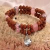 7 Mukhi Rudraksha and Rose Quartz Bracelet for Sacred Heart Chakra to Attracts opportunities related to finance and fame