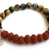 8 Mukhi Rudraksha and black Cats Eye Bracelet for Root Chakra to Attracts support in all aspects of life promotes grounding energies