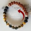 8 Mukhi Rudraksha and black Cats Eye Bracelet for Root Chakra to Attracts support in all aspects of life promotes grounding energies