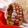 8 Mukhi Rudraksha and black Cats Eye Bracelet for Root Chakra to Brings emotional and physical stability and gives strength to overcome all hurdles