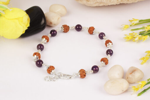 7 Mukhi Mahalaxmi Bracelet with Amethyst to liberate from miseries and bestows abundance