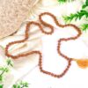 5 Mukhi Semi Chikna Rudraksha Necklace for enhances learning, knowledge, awareness and concentration-with knots