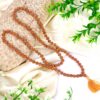 5 Mukhi Semi Chikna Rudraksha Necklace for enhances learning, knowledge, awareness and concentration-with knots