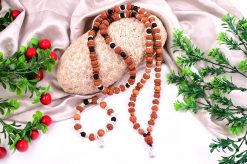 9 Mukhi Durga Mala and Bracelet Set for Crown chakra to Brings a sense of gratitude and contentment