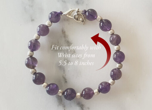 Amethyst Round Bracelet - To enhance intuition, inspire creativity and encourage peace and stability