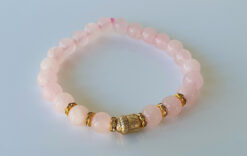 Rose Quartz with Buddha Bracelet - For open the heart and connect to the energy of love