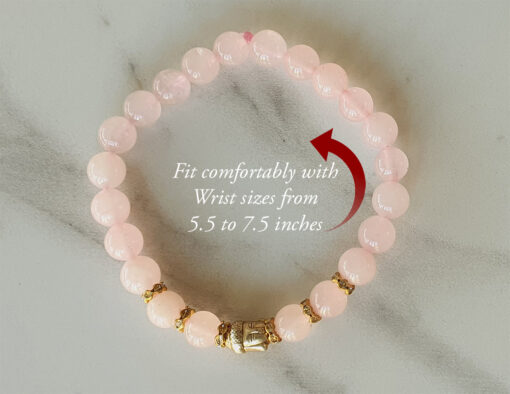 Rose Quartz with Buddha Bracelet - For open the heart and connect to the energy of love