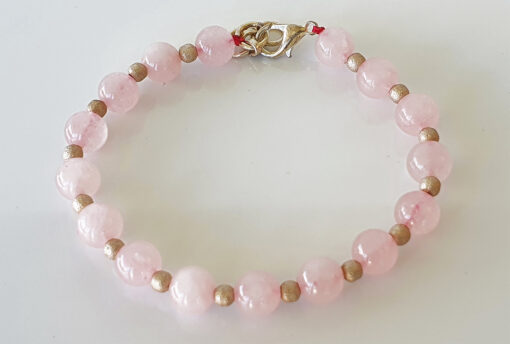 Round Rose Quartz Bracelet to open the heart and connect to the energy of love