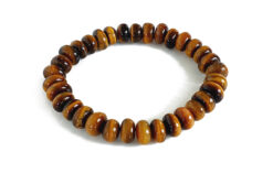 Tiger Eye Bracelet - Elliptical Beads - Natural Yoga Gemstones For Healing Energy Men Women Stretchable Bracelet